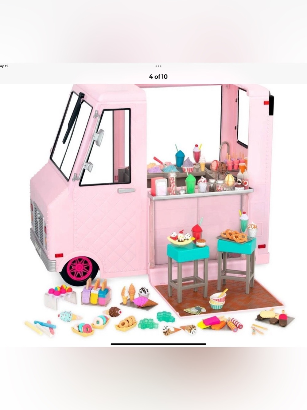 Our generation Pink Kids Ice Cream Truck Playset with Accessories